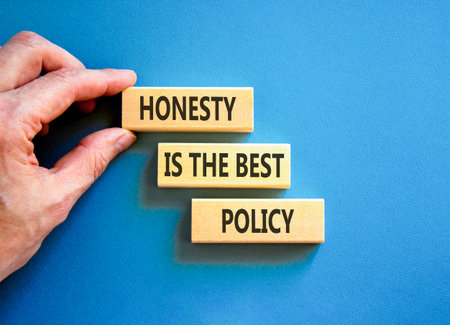 Honesty is the best policy. Concept words Honesty is the best policy on beautiful wooden blocks....