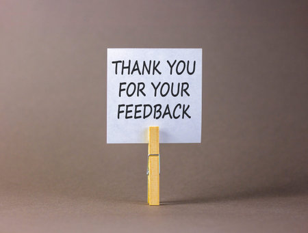 Thank you for your feedback symbol. Concept words Thank you for your feedback on beautiful white...
