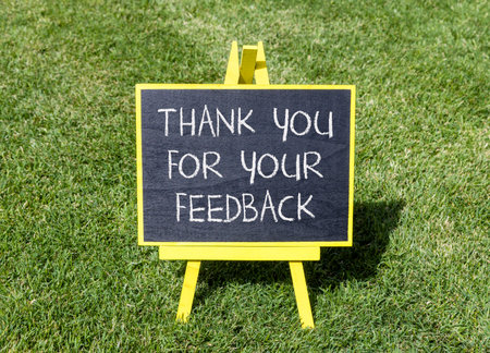 Thank you for your feedback symbol. Concept words Thank you for your feedback on beautiful...