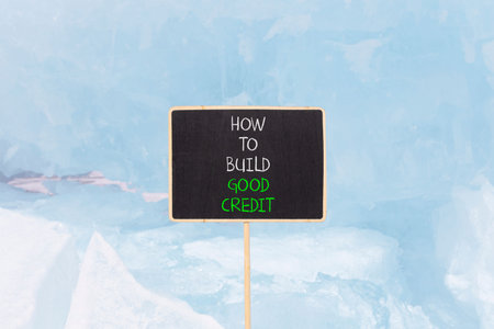 How to build good credit symbol. Concept words How to build good credit on beautiful black...