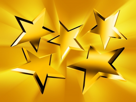 Five gold stars in the rays