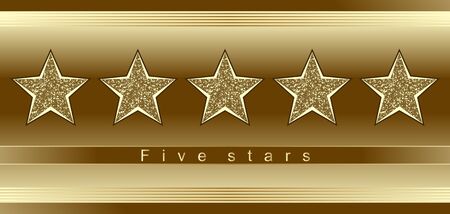 Advertising template - five gold starsのイラスト素材