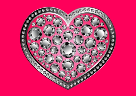 Heart consisting of a diamondのイラスト素材