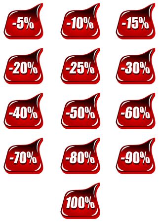Character Set - discount percentage in perspectiveのイラスト素材
