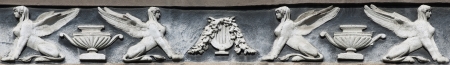 Bas-relief of a sphinx in Lviv, Ukraineの写真素材