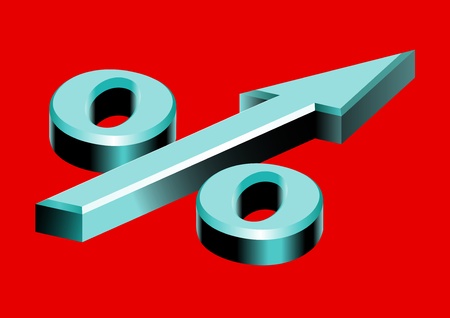 Symbol percent in the form of arrow pointing upのイラスト素材