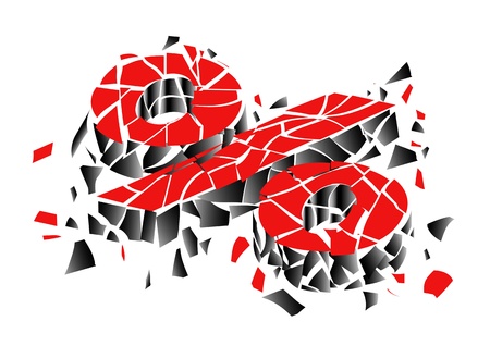 Shatter into small pieces percent symbolのイラスト素材