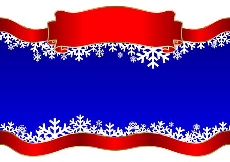 Winter background framed with red ribbonsのイラスト素材