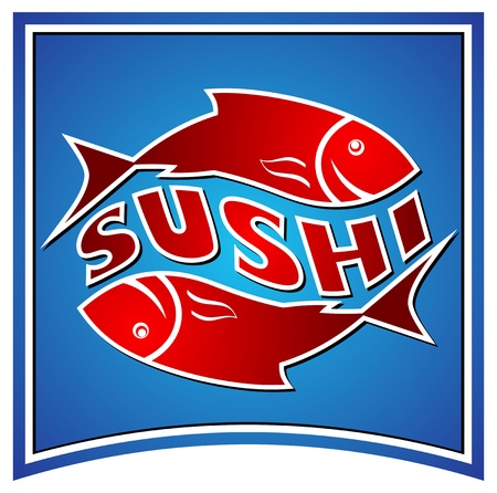 Logo for the Japanese sushi restaurant, in the vector.のイラスト素材