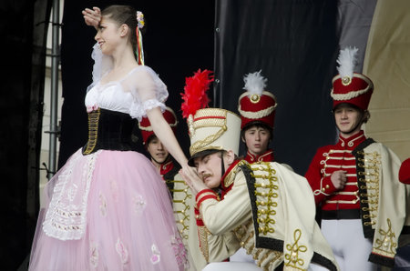 LVIV, UKRAINE - MAY 04: Ballet on stage at the Day of Lviv city on May 04, 2012 in Lviv, Ukraine. On...