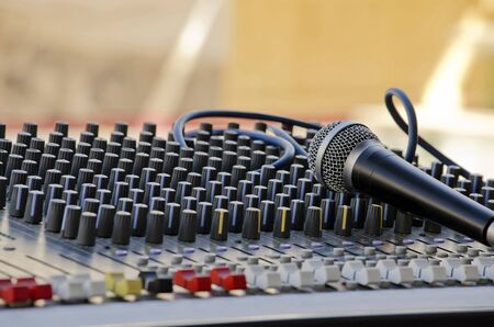 Dj sound mixer. Equipment for concerts.の写真素材