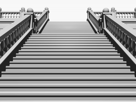 Staircase in the classical style, isolated over whiteの写真素材