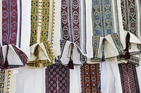 Ukrainian national shirt with embroideryの写真素材
