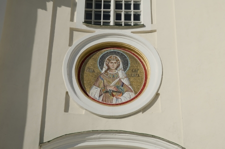 Mosaic of St. Barbara in the Pochaev Lavra, Ukraineの写真素材