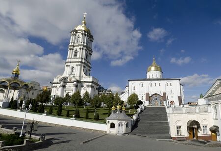 Trinity cathedral and bell tower in Pochaev Lavra, Ukraine