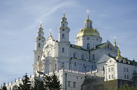 Holy Dormition Cathedral in Pochaev Lavra in Ukraineの写真素材