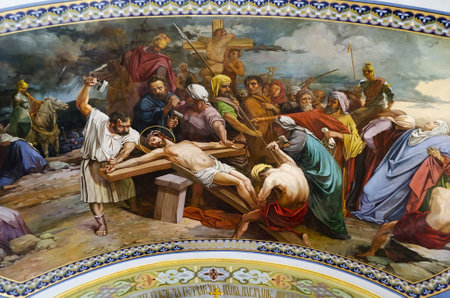 Crucifixion of Jesus Christ in Pochaev Lavra, near Lvov, Ukraineのeditorial素材