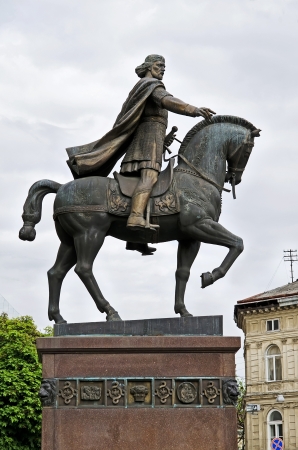 Monument to king Daniel of Galicia  1201-1264 , founder of Lvovの写真素材