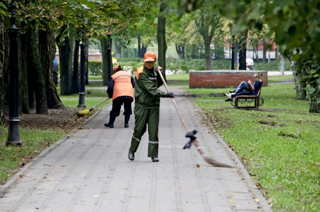 GOMEL, BELARUS - AUGUST 27: The advantage of Belarus is the cleanliness on the streets and in the...