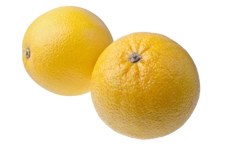 Orange closeup, isolated over whiteの写真素材