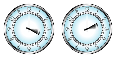 Clock to daylight saving time close-up のイラスト素材