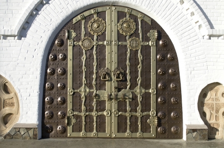 Beautiful gate - entrance in the Trinity cathedral in Pochaev  Pochaiv  Lavra, Ukraineの写真素材