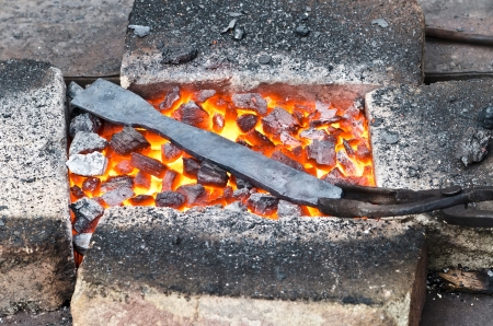Live coals in the smithy close-upの写真素材