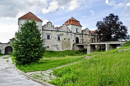 Architectural landmark - Svirzh Castle near Lvov, Ukraineのeditorial素材