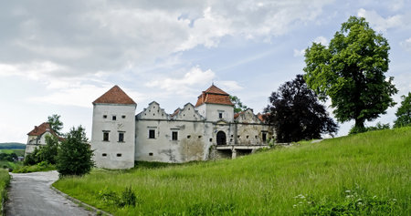 Architectural landmark - Svirzh Castle near Lvov, Ukraineのeditorial素材