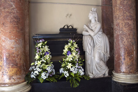 Lvov, Ukraine - APRIL 21, 2011: Perfectly preserved ancient sculpture in the Dominican Cathedral on April 21, 2011 in Lviv, Ukraineのeditorial素材