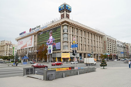 KIEV, UKRAINE - OCTOBER 01: Independence Square on October 01, 2013 in Kyiv, Ukraine. Independence Square (Maidan Nezalezhnosti) is the site of Orange Revolution in 2004のeditorial素材