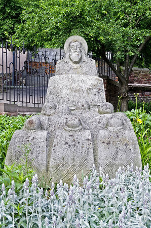 Sculpture - people pray to God in Lvov, Ukraineの写真素材