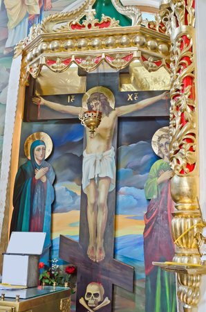 Crucifix in the  church of St. Catherine in Feodosia, Crimeaのeditorial素材