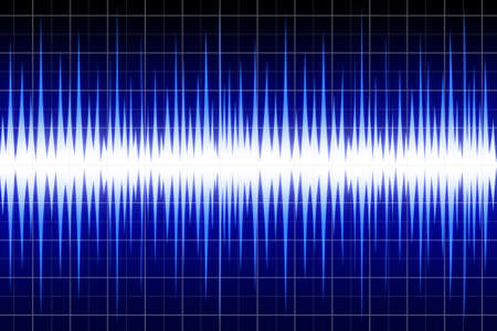 Sound waves on a dark blue background