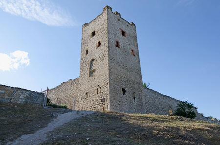 Ruins of the Genoese fortress in Feodosia, Crimea, Russiaの写真素材