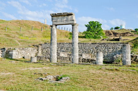 KERCH, CRIMEA, RUSSIA - MAY 31: Ruins of ancient Greek city of Pantikapaion on May 31, 2014 in Kerch, Crimea, Russiaのeditorial素材