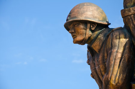 Monument to Soviet marine commandos fought in the second world war, located on the promenade of Kerchのeditorial素材