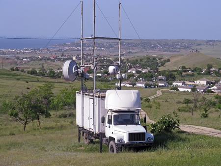 Landscape - Vehicle designed for navigation near Kerch, Crimeaの写真素材