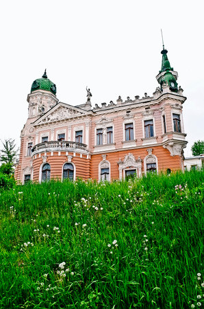 LVOV, UKRAINE - MAY 15: Beautiful palace in Lvov, Ukraine. Building donated in 1910 for Lvov by Metropolitan Andrey Sheptitsky for National Museum on May 15, 2013 in Lvov, Ukraineのeditorial素材