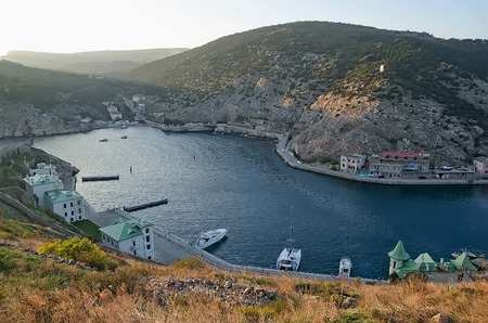 General view of Balaklava from hight. Sevastopol, Crimeaの写真素材