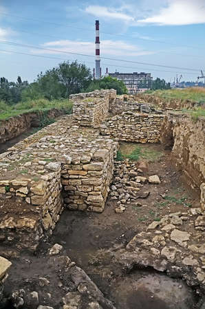 Excavations of the ancient city Tyritake in Kerchの写真素材