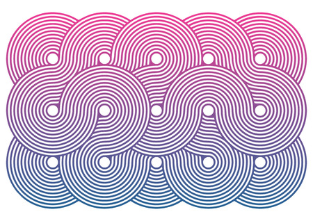 Retro pattern consisting of concentric circles in vector isolated over whiteのイラスト素材
