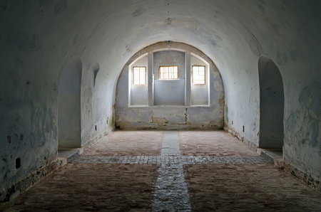 Architectural landmark - The barracks in the fortress of Kerchのeditorial素材