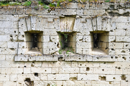 Architectural landmark - Wall at the entrance to the fortress Kerchのeditorial素材