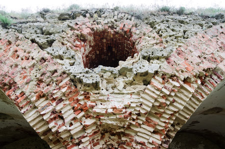 Architectural landmark - Wall of the fortress Kerchのeditorial素材