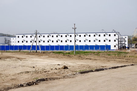 The construction of housing for the builders of the bridge in Kerch, Crimeaのeditorial素材