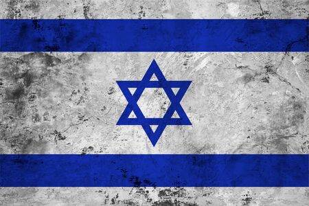 Flag of the Israel against the background of the stone textureの写真素材