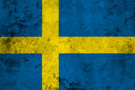 Flag of the Sweden against the background of the stone textureの写真素材