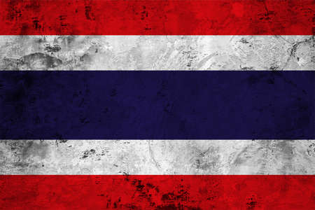 Flag of the Thailand against the background of the stone textureの写真素材