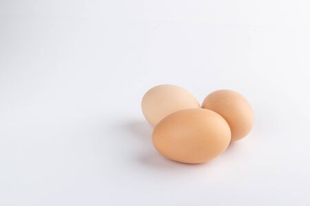 eggs on white backgroundの写真素材
